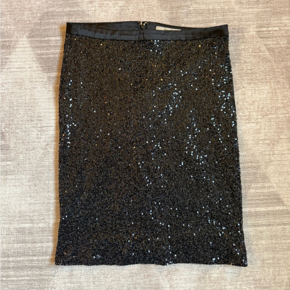 RW&CO Sequin Black Pencil Skirt Fully Lined